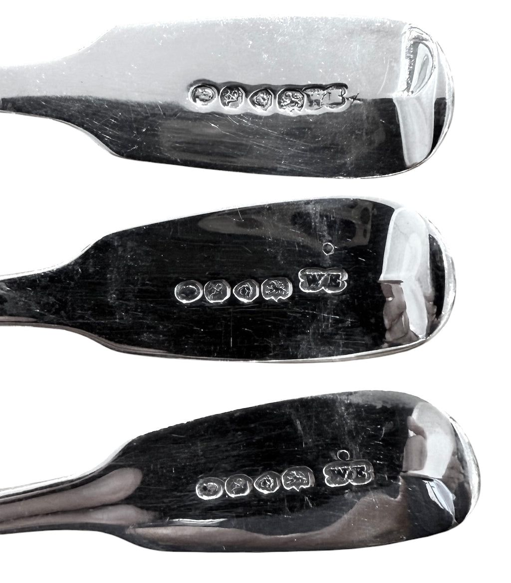 Sterling Silver Dessert Spoons. London 1836. William Baton.
