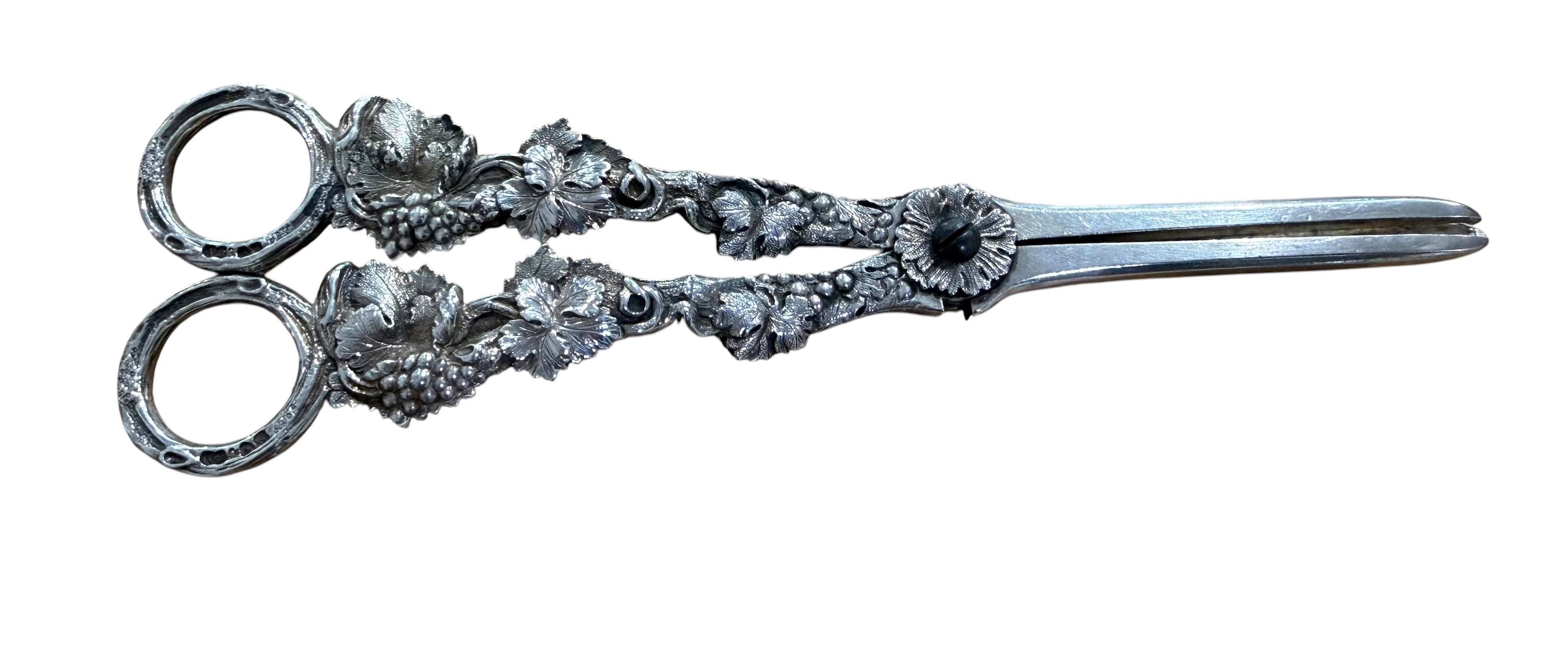 Victorian Sterling Silver Grape Shears. London 1851. George Adams.