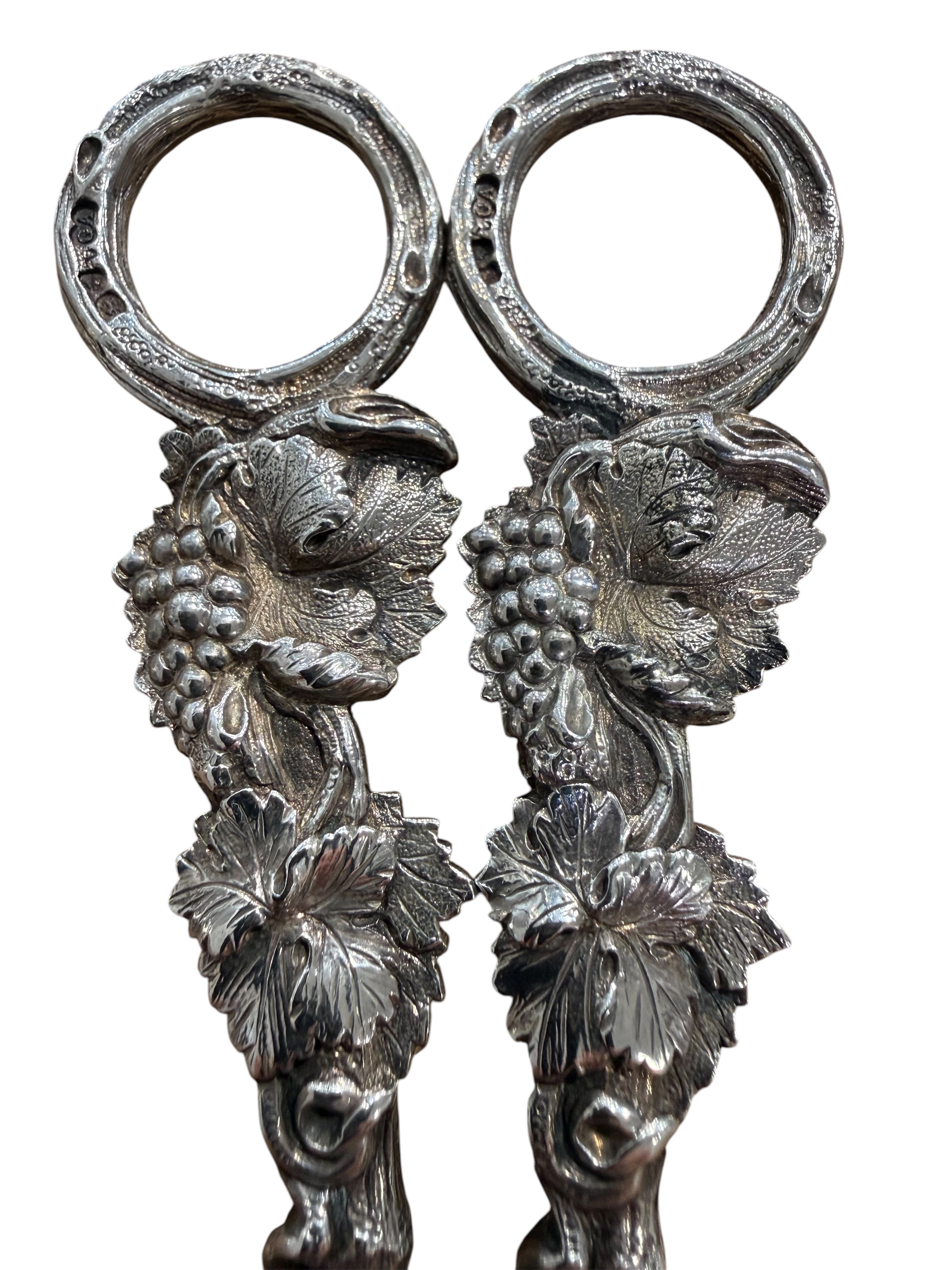 Victorian Sterling Silver Grape Shears. London 1851. George Adams.