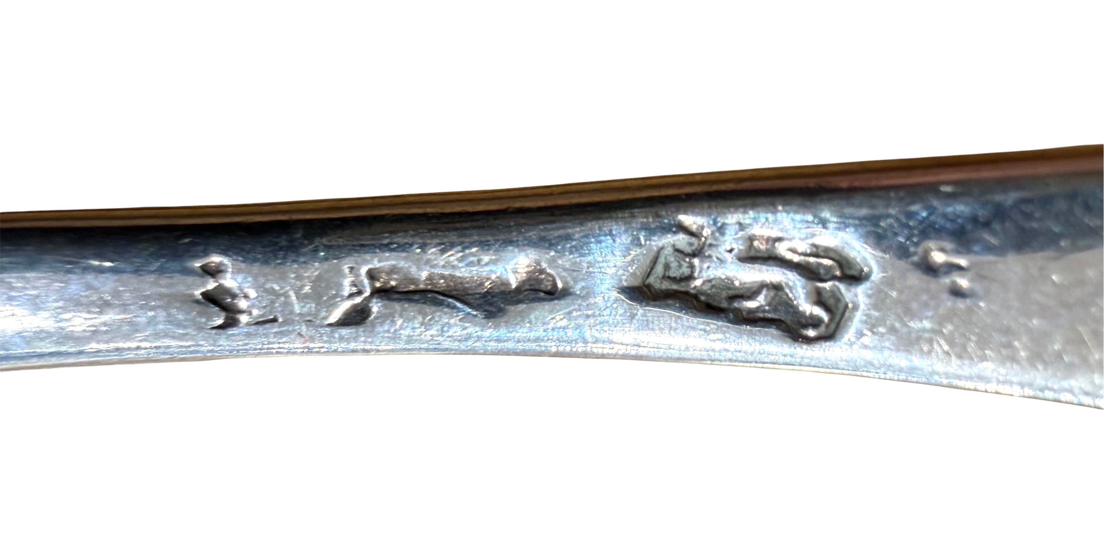 George II Sterling Silver Sifter. London c 1750. Later decorated, marks rubbed.