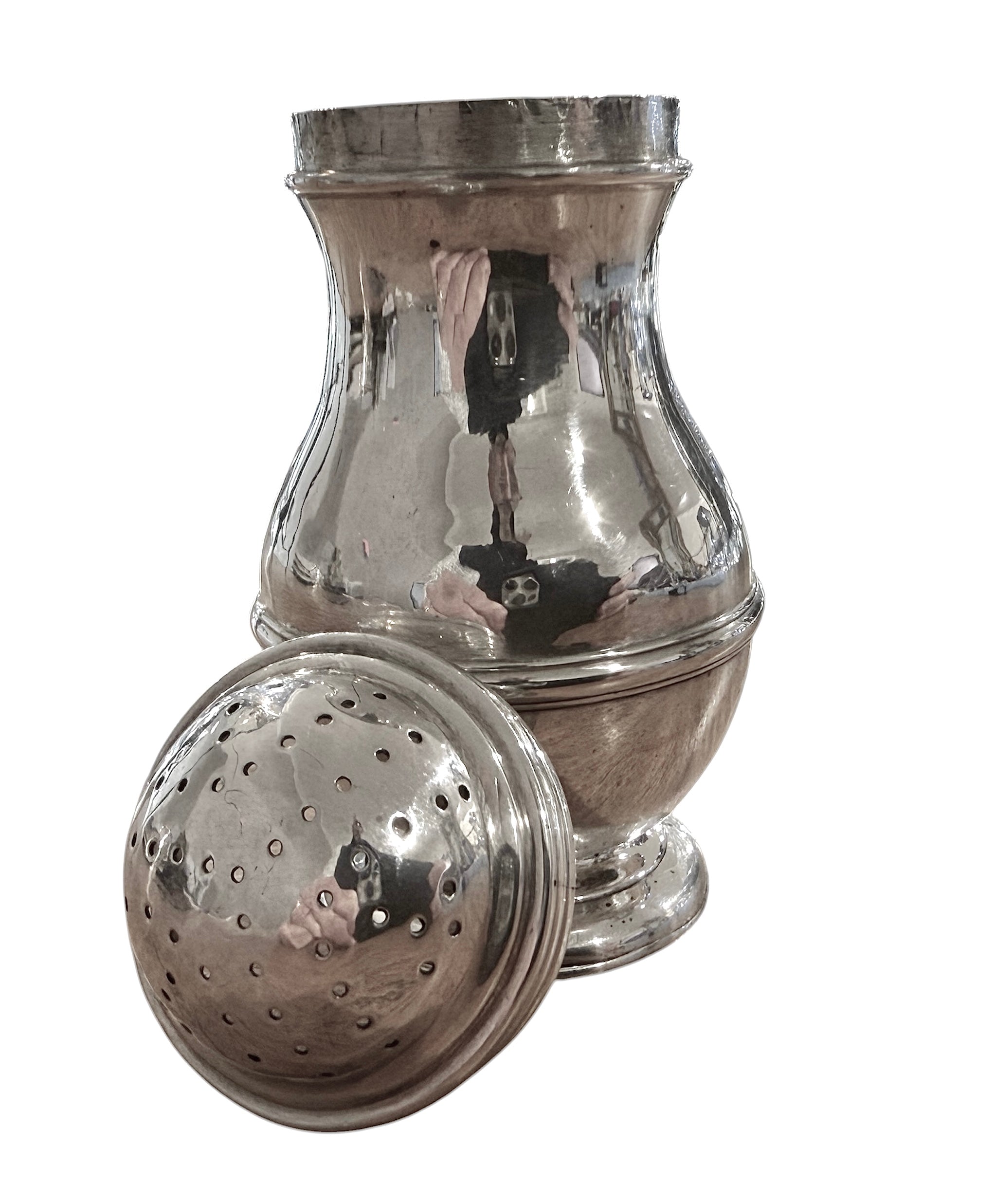 George I Britannia Standard Silver Bun Shaped Pepperette. London 1718. William Fleming.