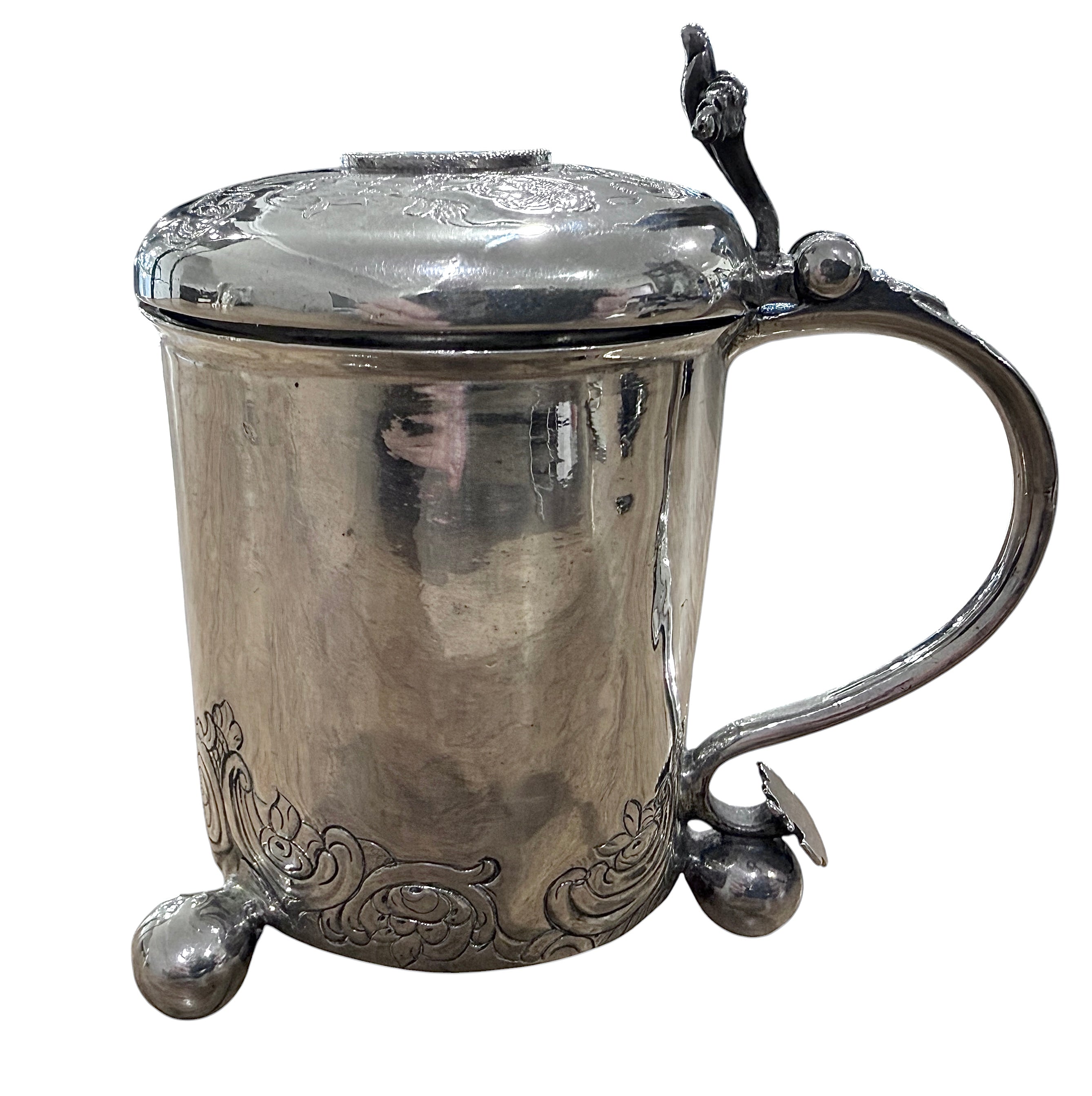 17th Century Scandinavian Silver PEG TANKARD, c, 1660s.
