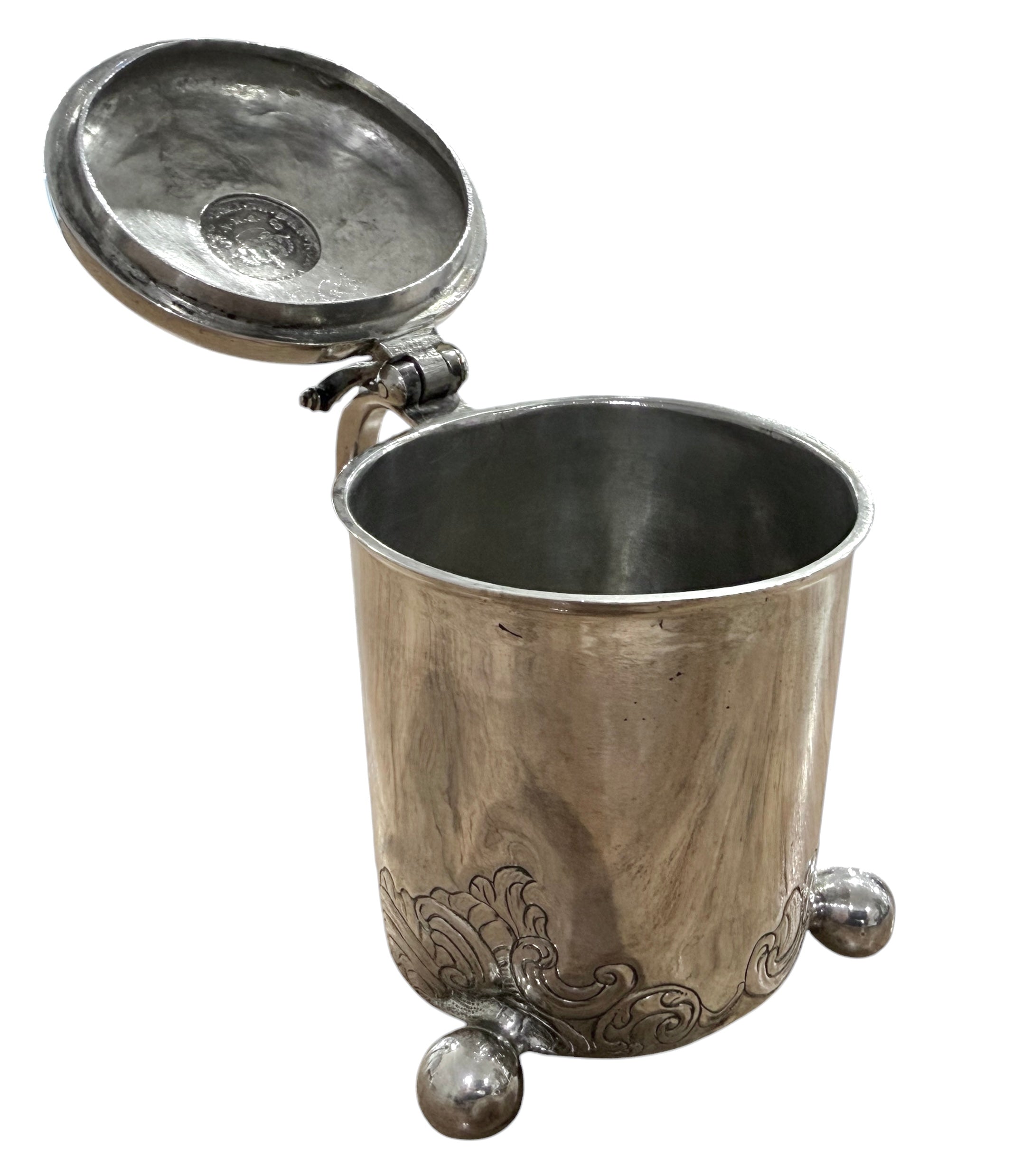 17th Century Scandinavian Silver PEG TANKARD, c, 1660s.