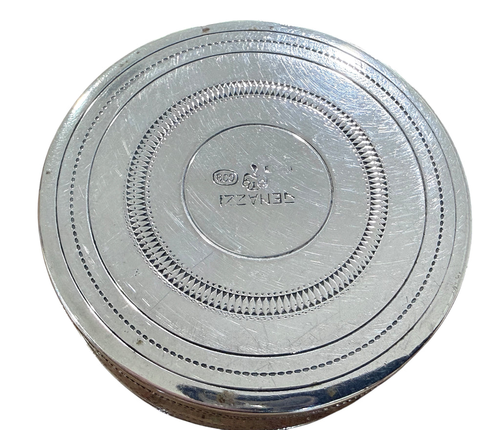 Italian Silver Circular Lidded Box, Luigi Genazzi, Milan, c.1930.