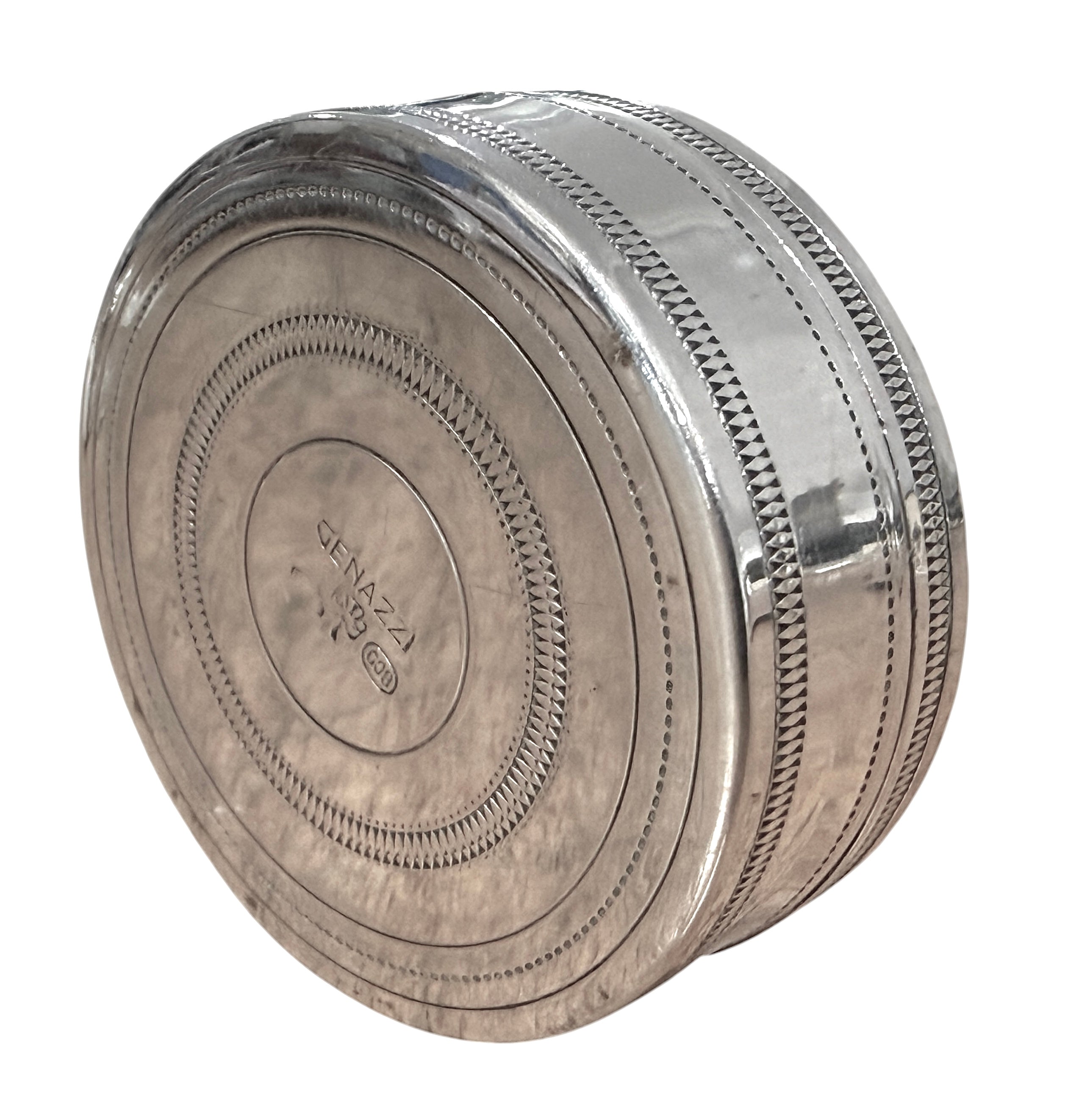 Italian Silver Circular Lidded Box, Luigi Genazzi, Milan, c.1930.