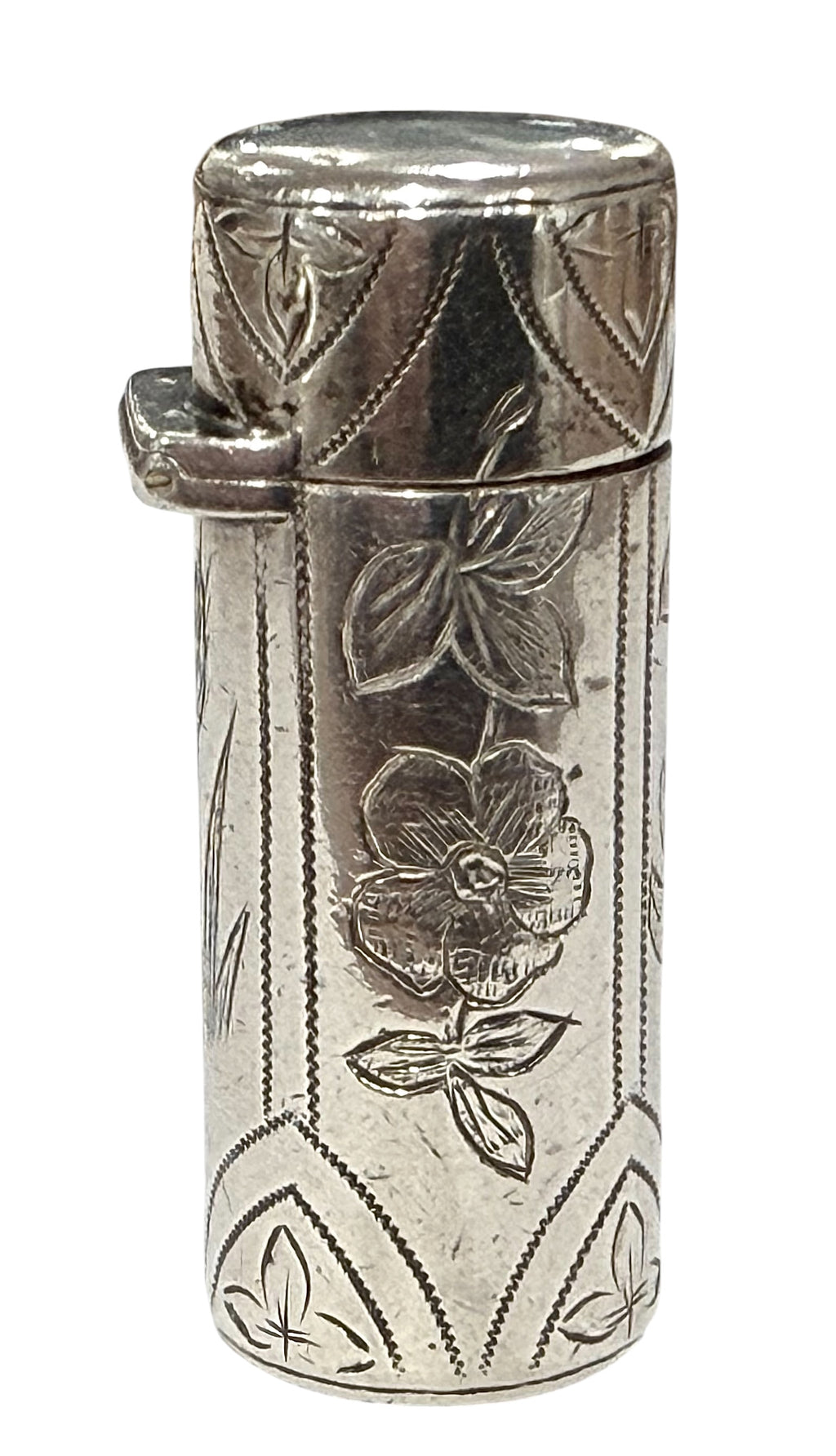 Victorian Sterling Silver Scent Bottle, London, 1884.