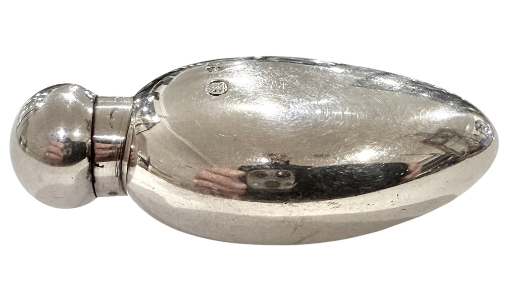 Egg Shaped VICTORIAN Sterling Silver Scent Bottle, London 1885.
