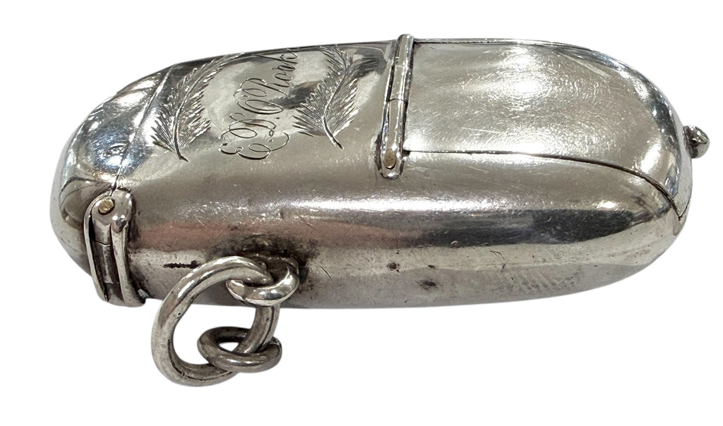 Victorian Sterling Silver Combination Vesta/Sovereign Case, London 1880.