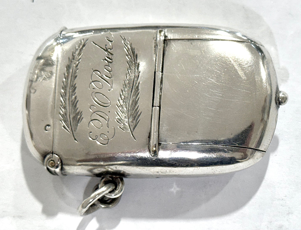 Victorian Sterling Silver Combination Vesta/Sovereign Case, London 1880.