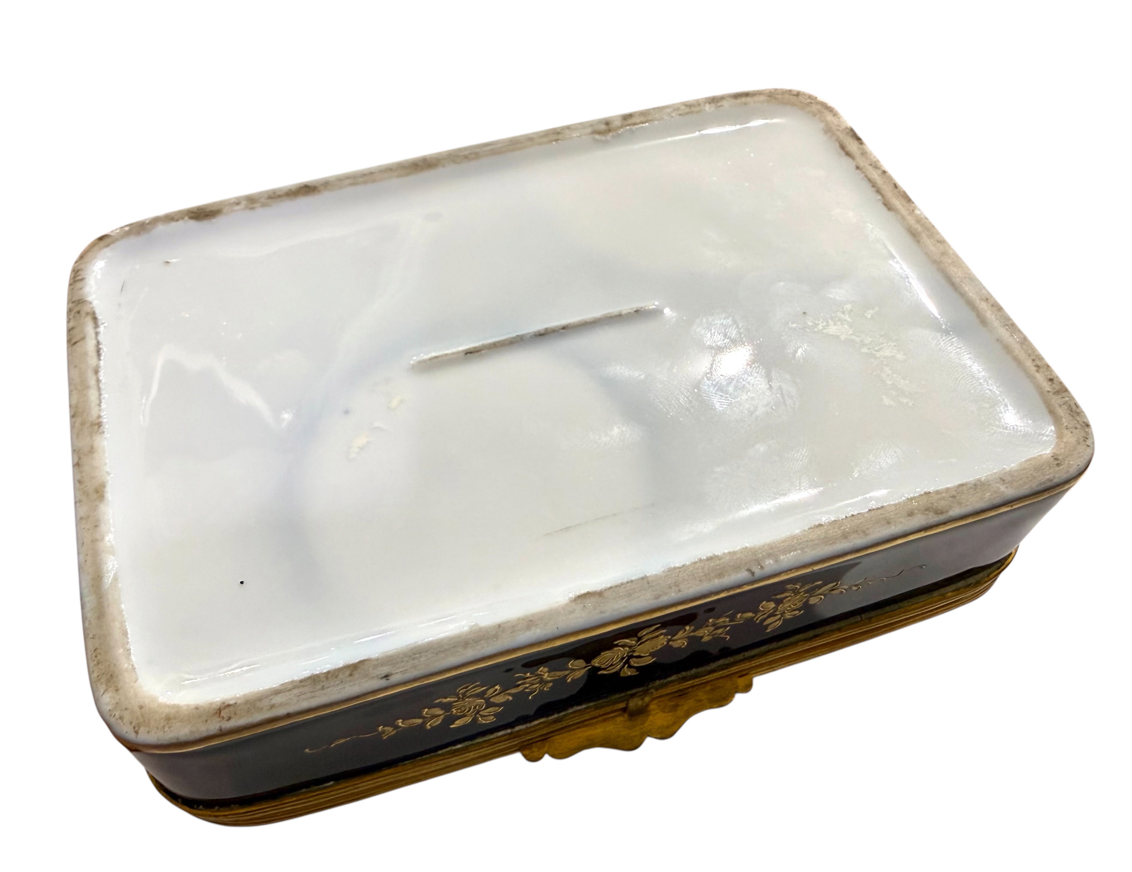 French 19th Century Porcelain Hand Painted Box, c.1890.