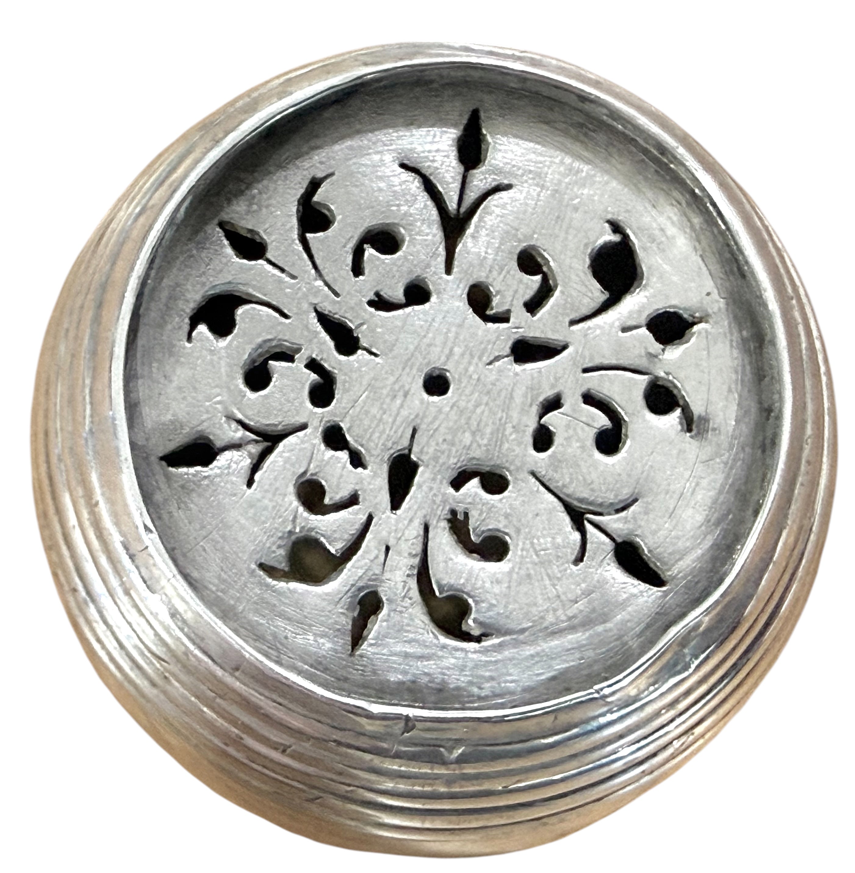 Early Victorian Sterling Silver Pounce Pot, London 1841.