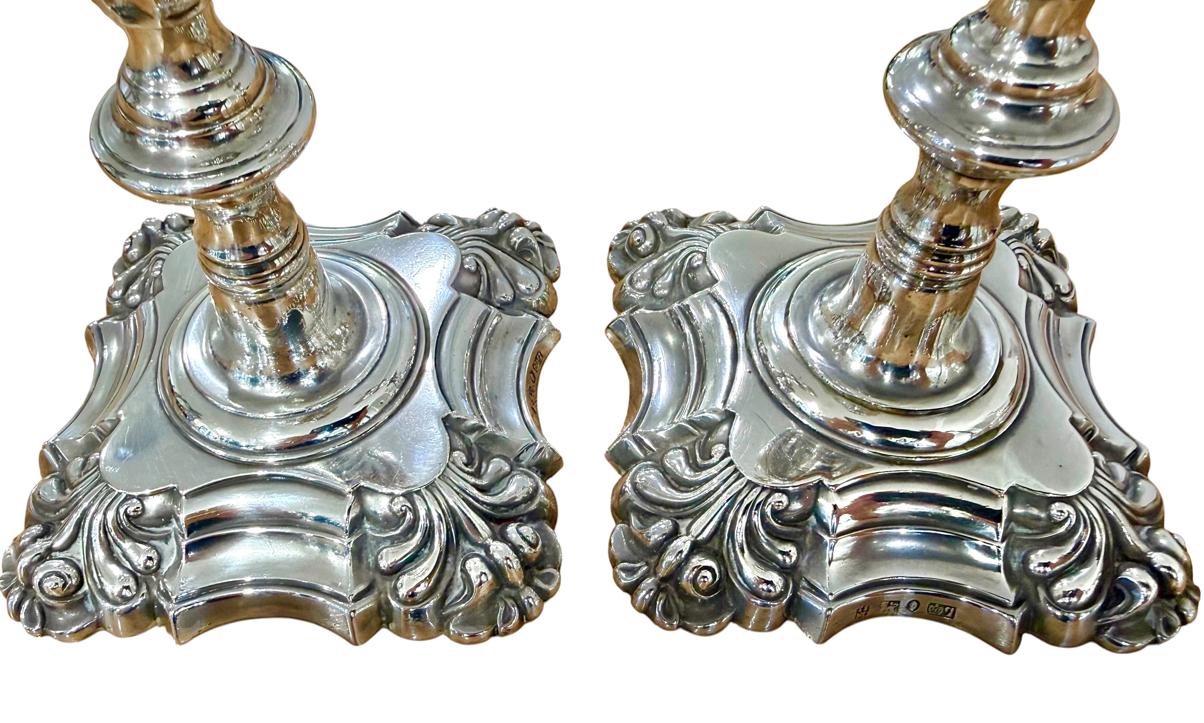 Fine Pair of William IV Sterling Silver Candlesticks, Sheffield 1836.