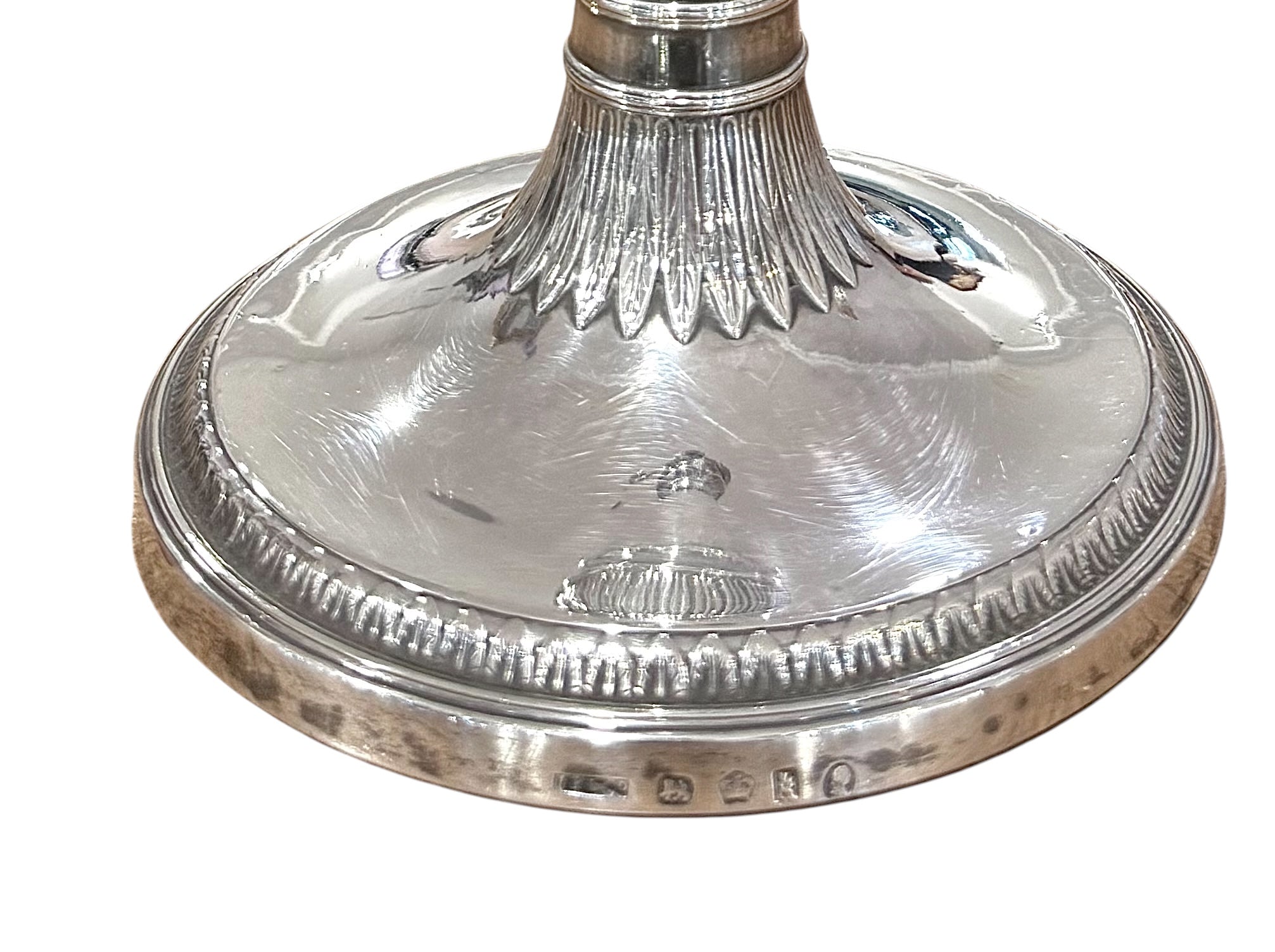 Fine Pair of Georgian Sterling Silver Candlesticks, Sheffield 1786/8