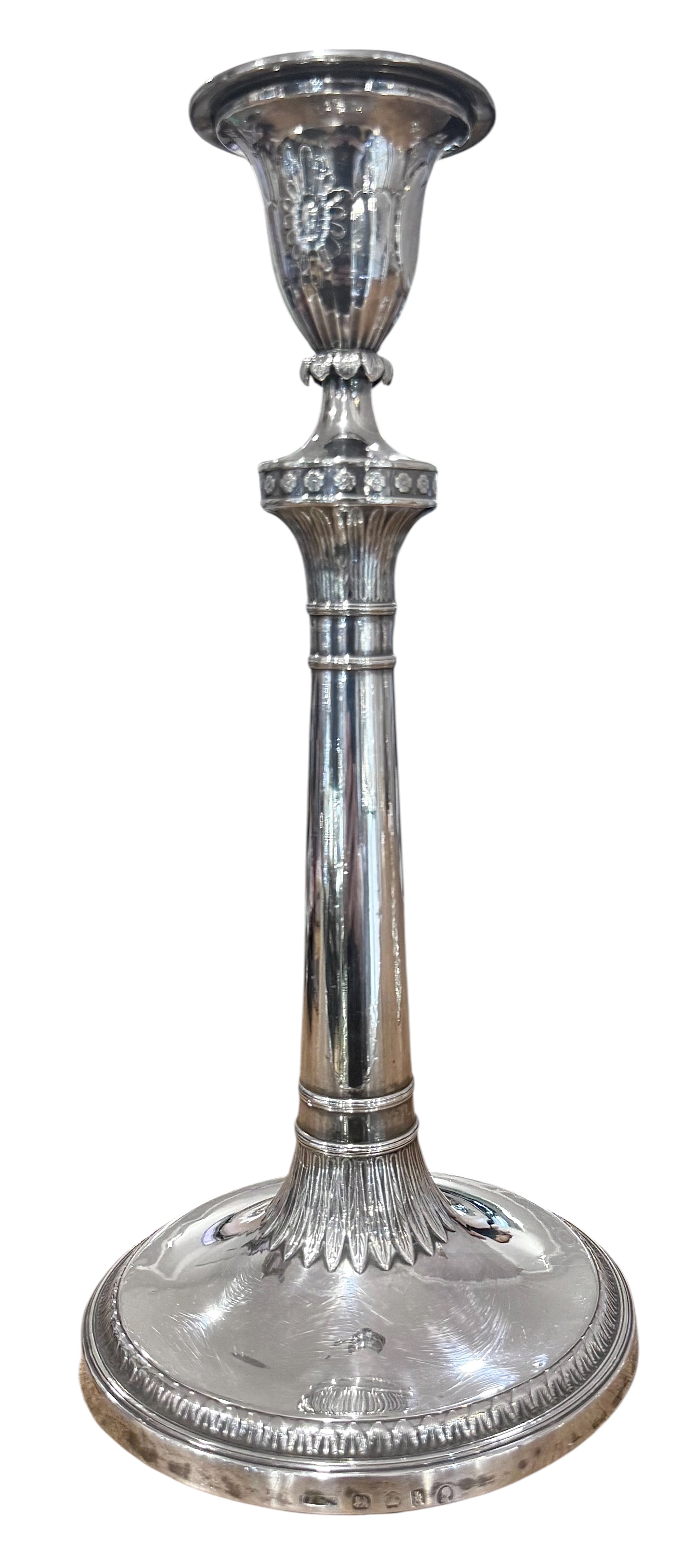 Fine Pair of Georgian Sterling Silver Candlesticks, Sheffield 1786/8