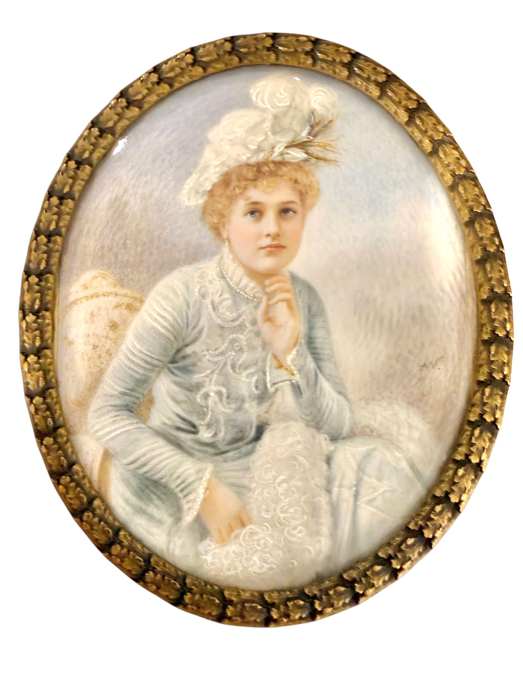 Rare Australian Portrait Miniature, ADA WHITING, 1918