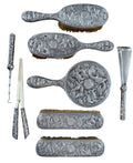 Exceptional CHINESE EXPORT Silver Vanity Set, 8 Pieces, Hung Chong, c. 1900