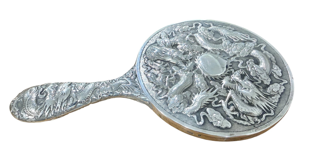 Exceptional CHINESE EXPORT Silver Vanity Set, 8 Pieces, Hung Chong, c. 1900