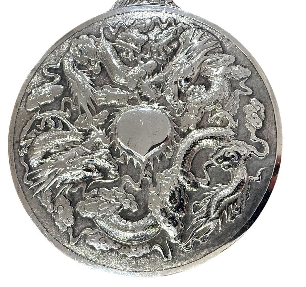 Exceptional CHINESE EXPORT Silver Vanity Set, 8 Pieces, Hung Chong, c. 1900