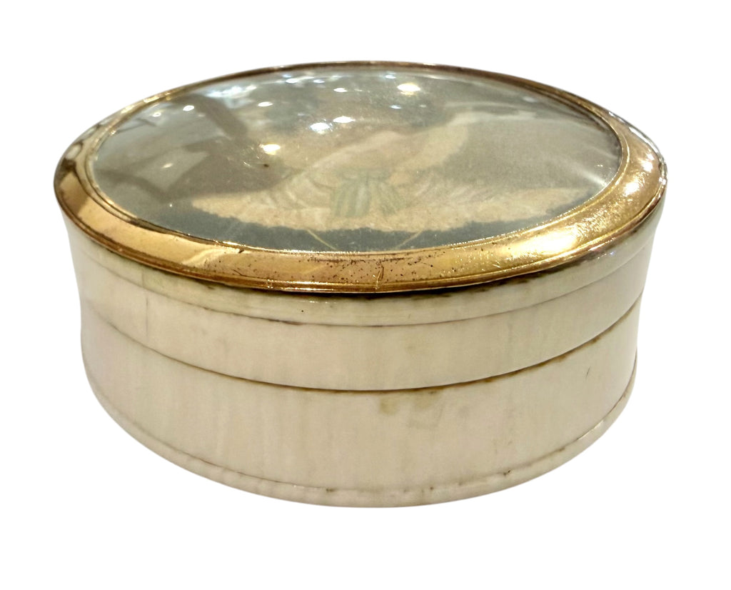 Georgian Ivory, Gold and Tortoiseshell Box with Portrait Miniature