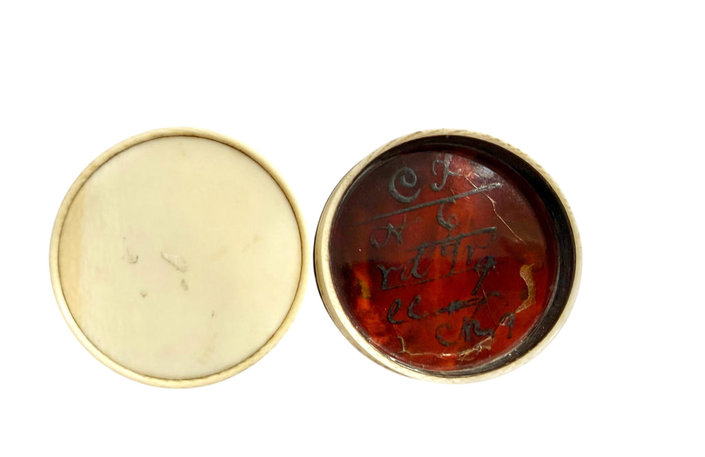 Georgian Ivory, Gold and Tortoiseshell Box with Portrait Miniature