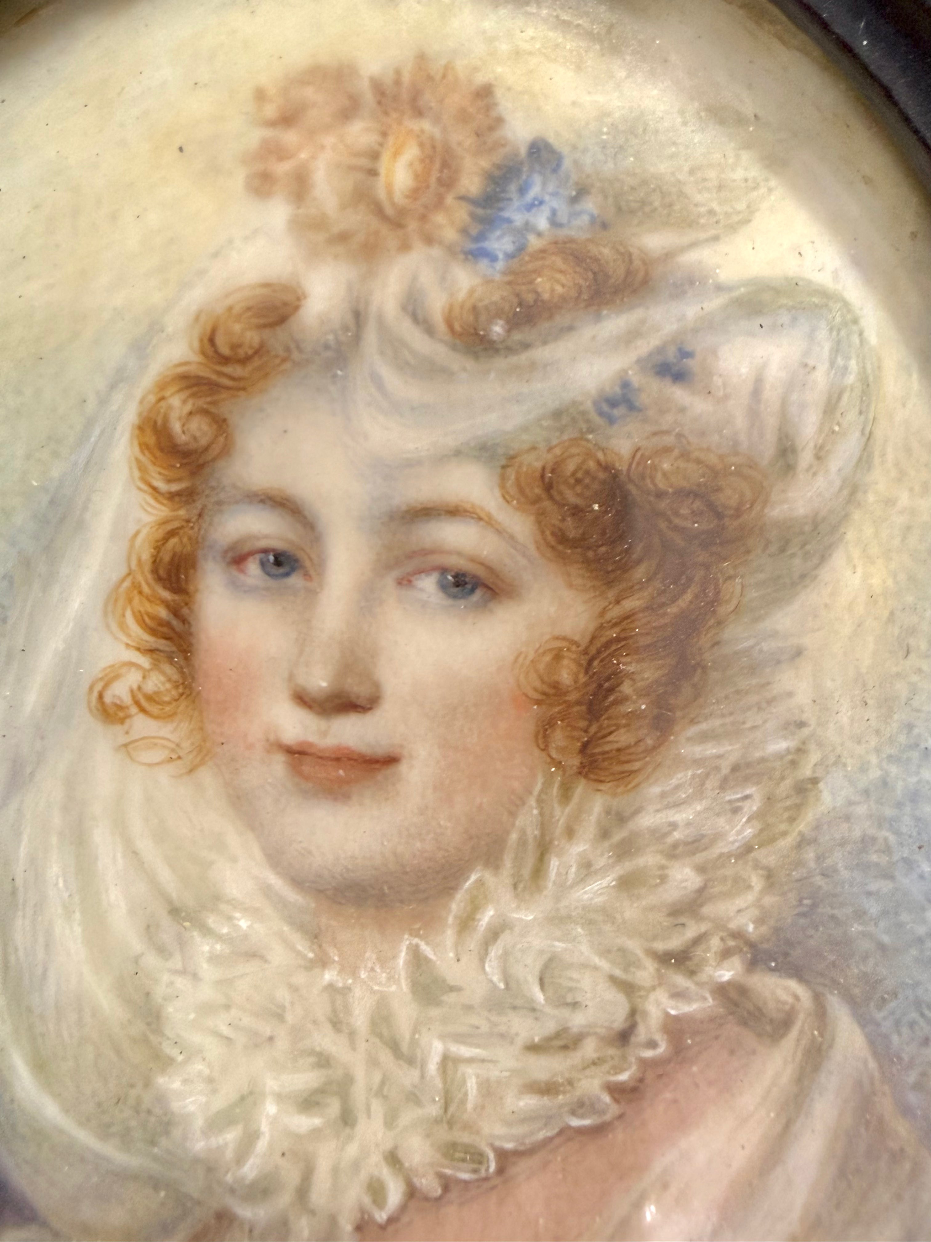 Attractive 19th Century Portrait Miniature in the style of Isabey.