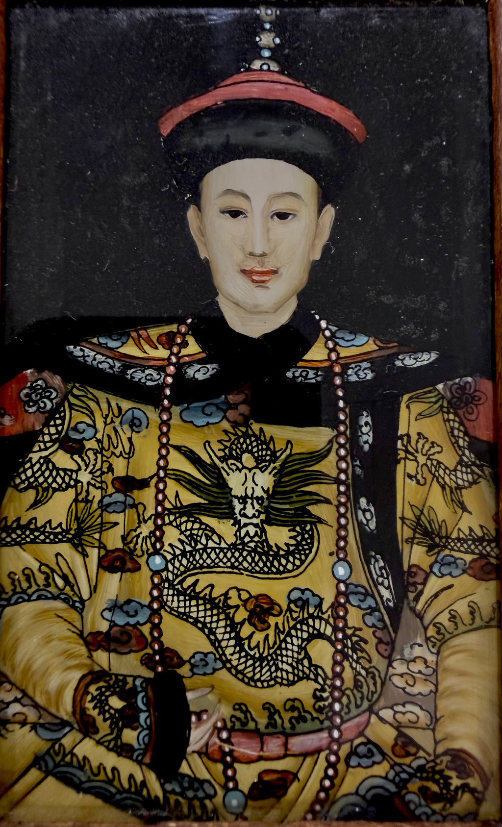 Chinese Ancestor Portrait Boxes, Painted on Glass, c.1920s
