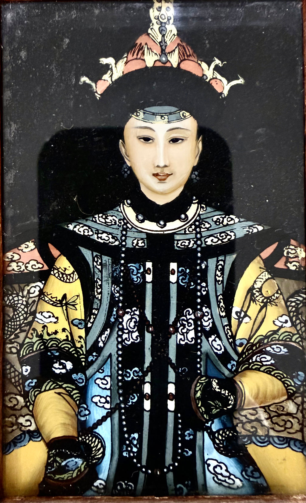 Chinese Ancestor Portrait Boxes, Painted on Glass, c.1920s