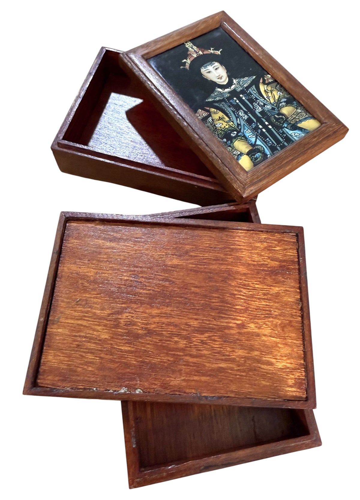 Chinese Ancestor Portrait Boxes, Painted on Glass, c.1920s