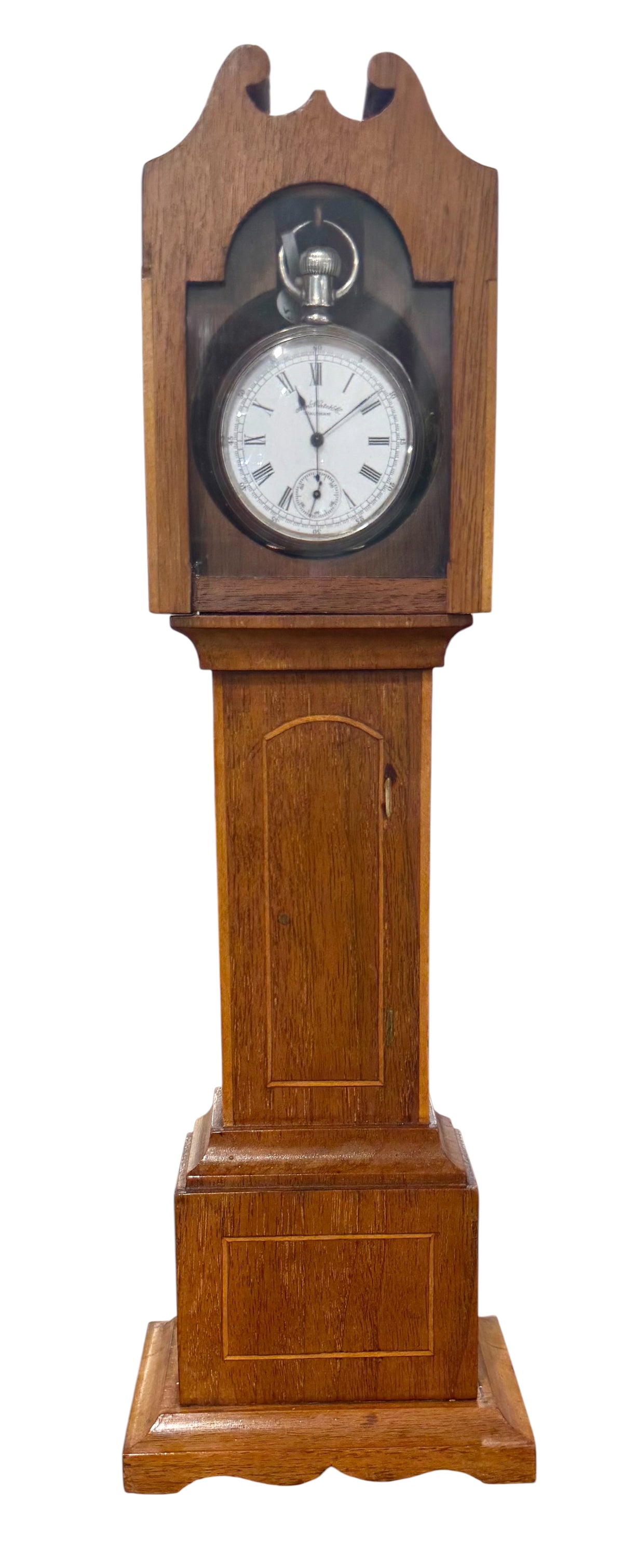 Edwardian Miniature Long Case Clock Watch Holder, c. 1910.