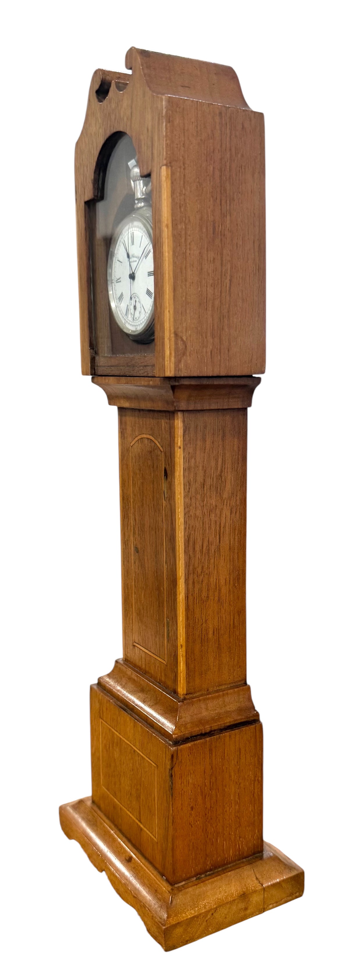 Edwardian Miniature Long Case Clock Watch Holder, c. 1910.