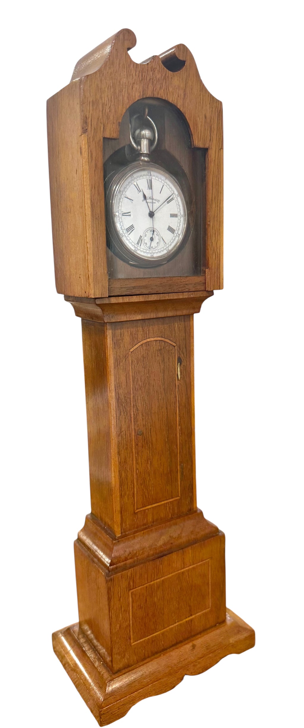 Edwardian Miniature Long Case Clock Watch Holder, c. 1910.