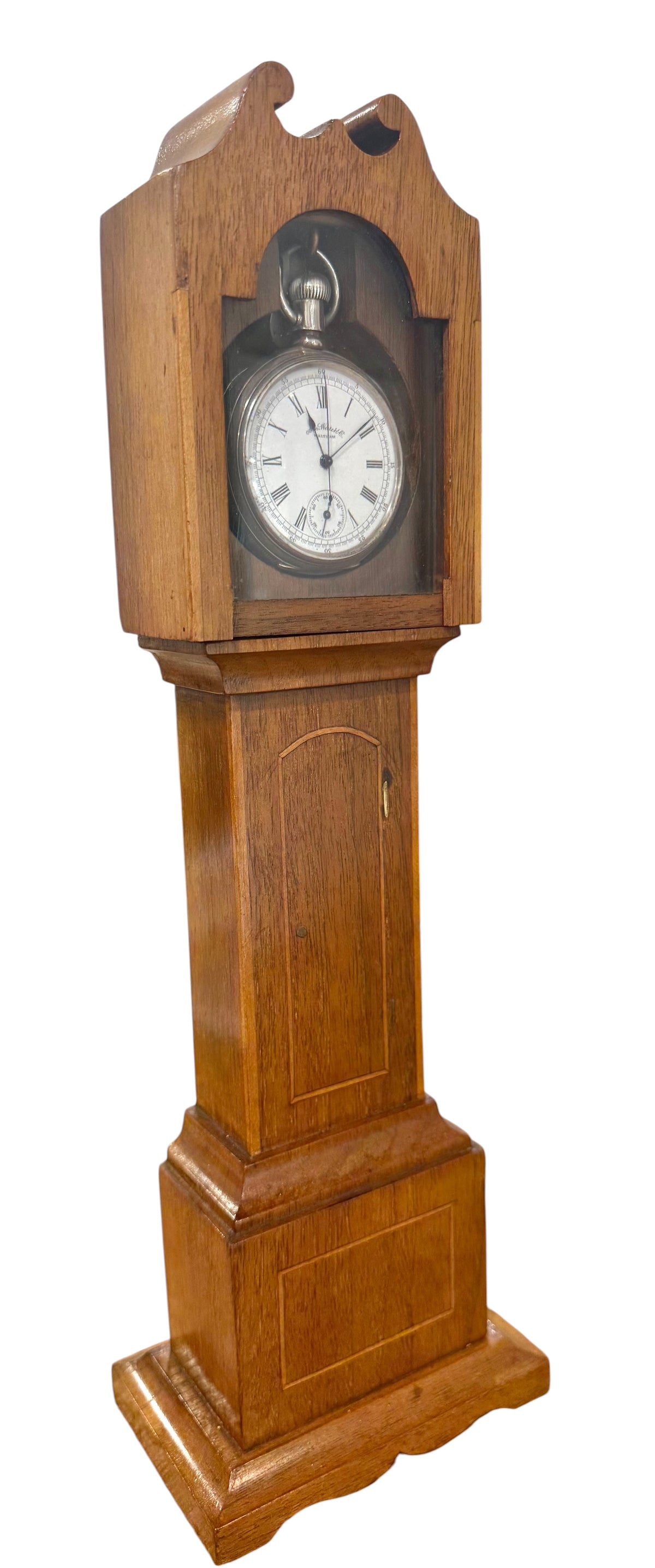 Edwardian Miniature Long Case Clock Watch Holder, c. 1910.