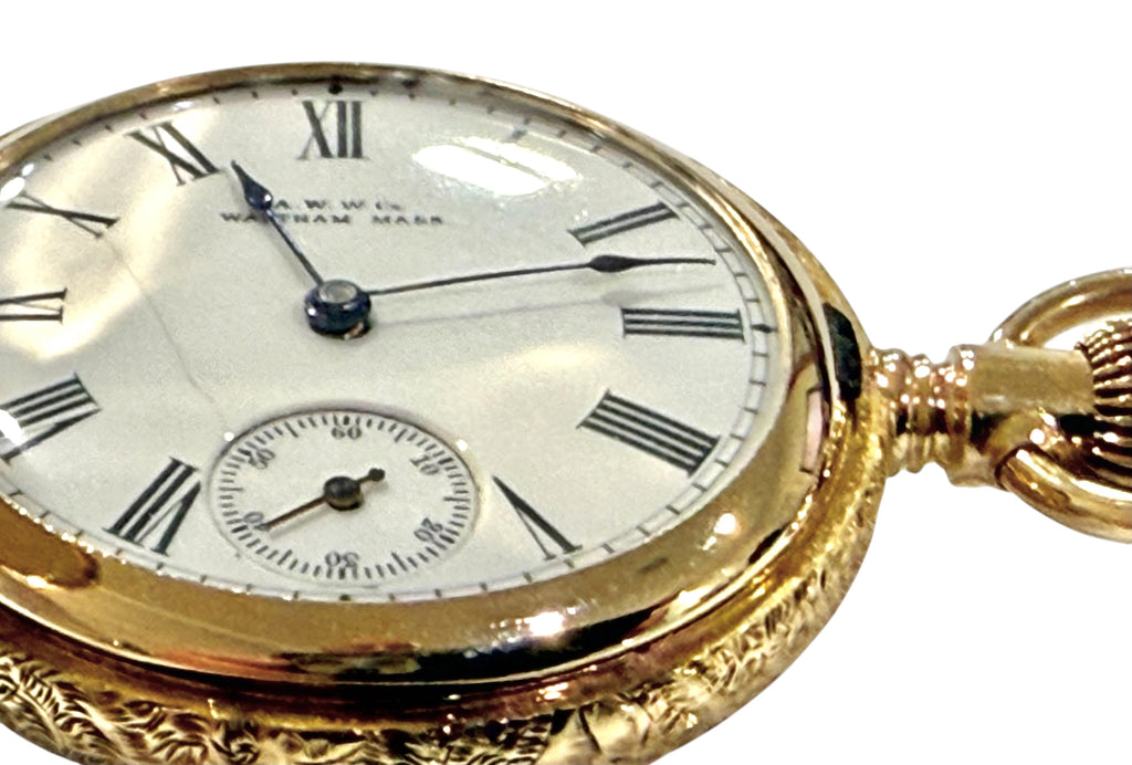 Beautiful 18ct Gold Ladies Pocket Watch, Waltham, 1901.