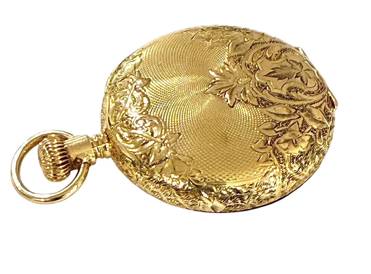 Beautiful 18ct Gold Ladies Pocket Watch, Waltham, 1901.