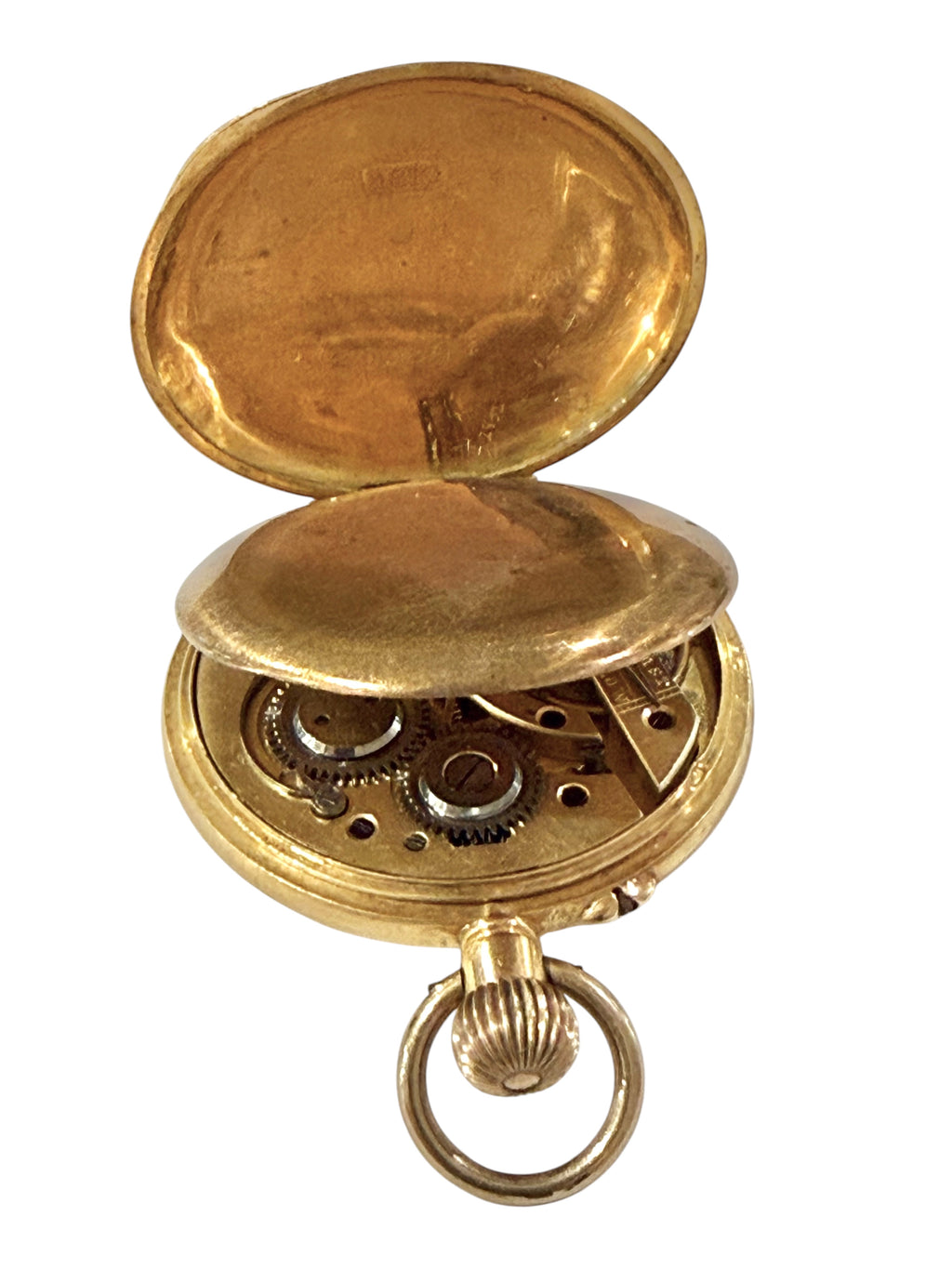 Fine 18 Carat Gold Swiss Ladies Half Hunter Fob Watch, c 1900.
