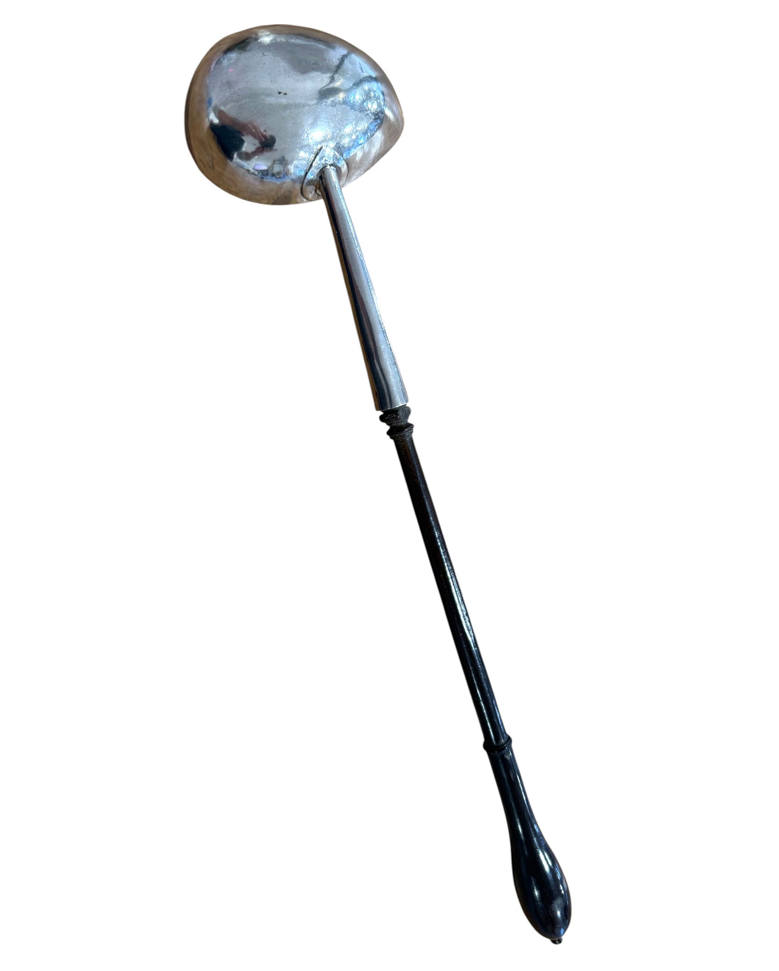 George II Sterling Silver Ladle with Turned Wooden Handles. London 1742. Thomas Rush.