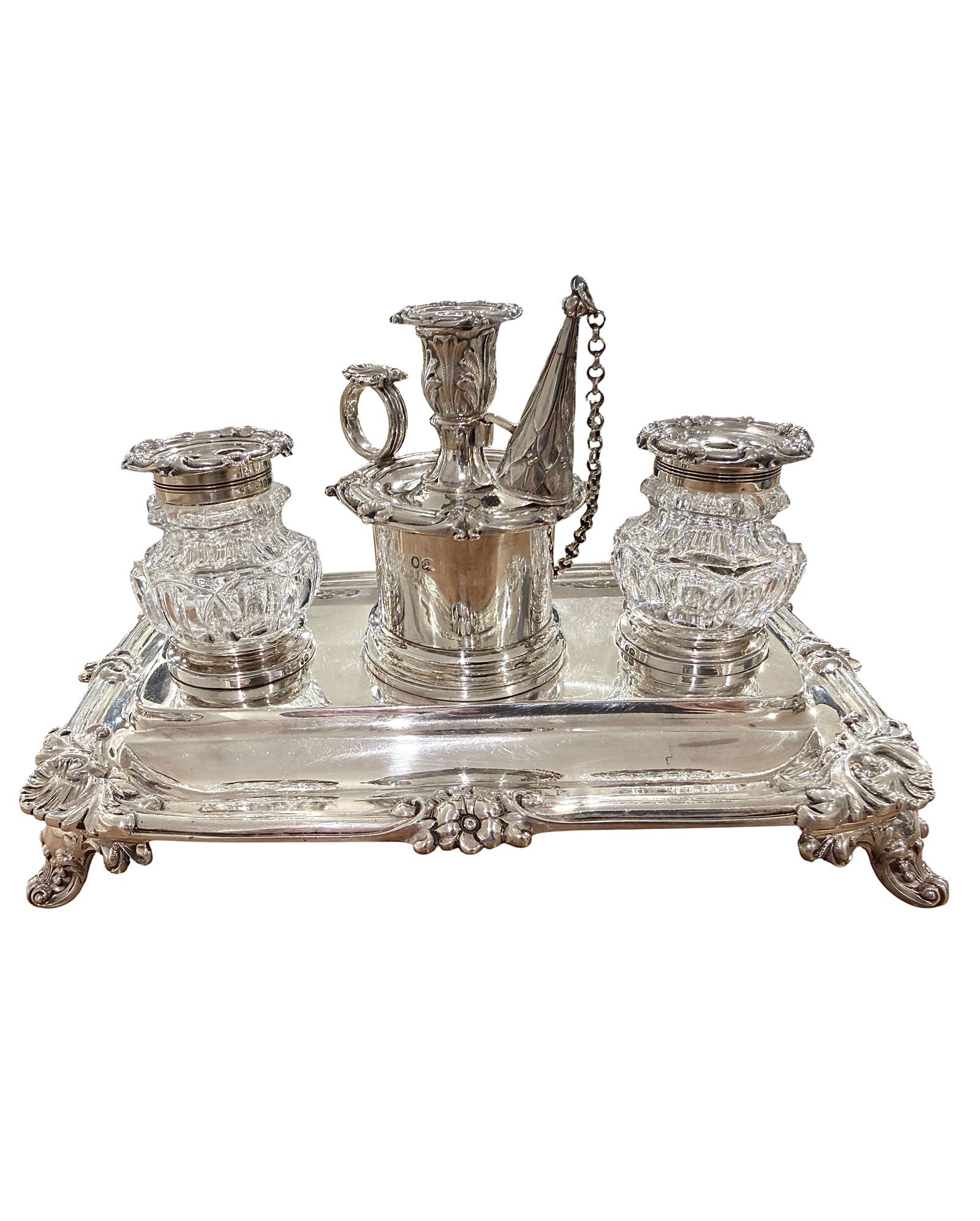William IV Sterling Silver Standish. London 1843. Edward, Edw Jr., John & William Barnard.