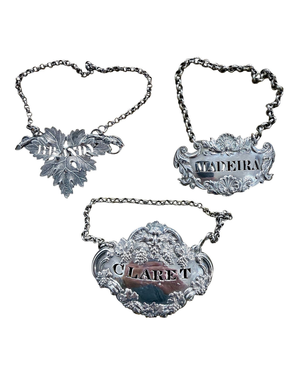Victorian Sterling Silver Bottle Tickets