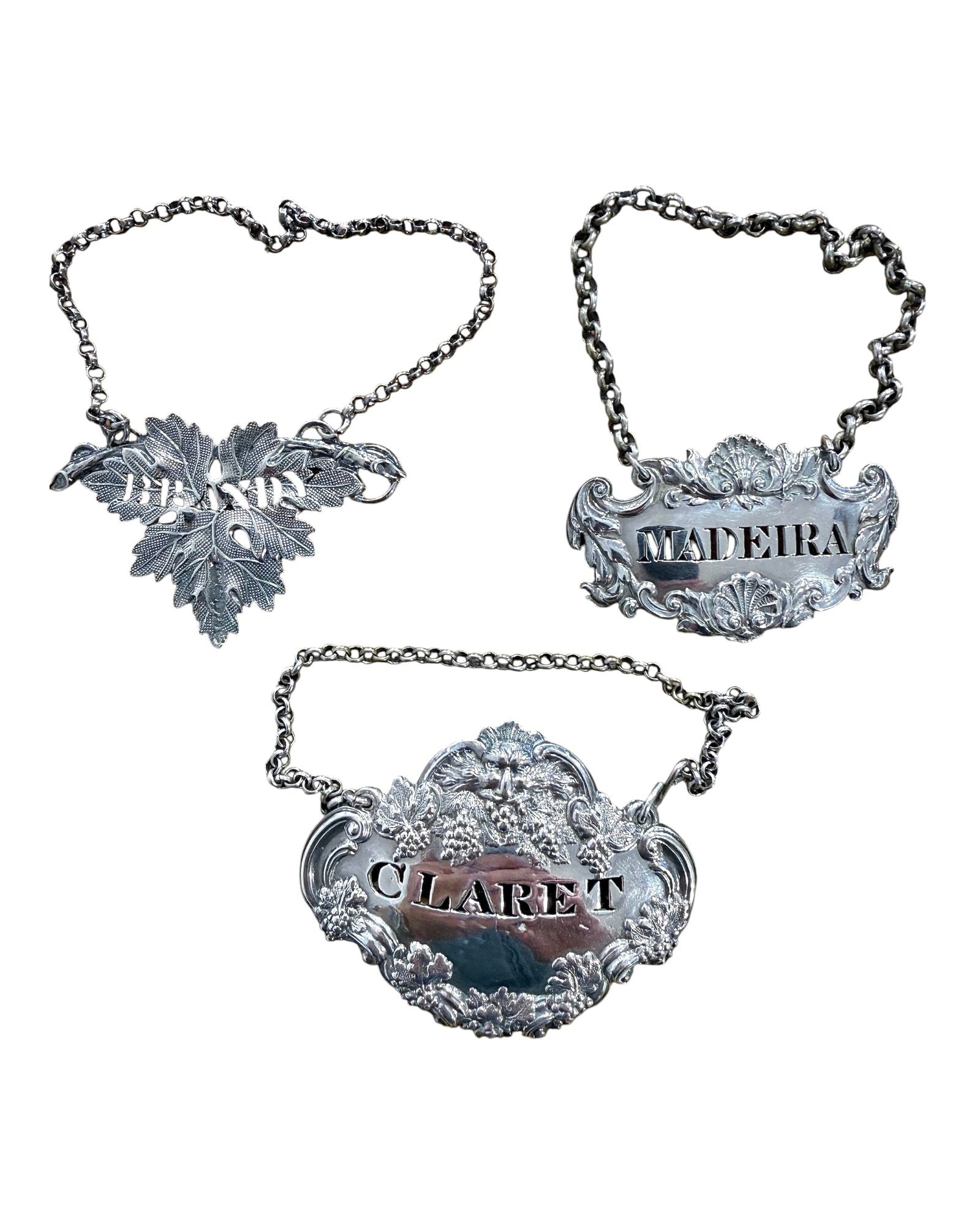 Victorian Sterling Silver Bottle Tickets