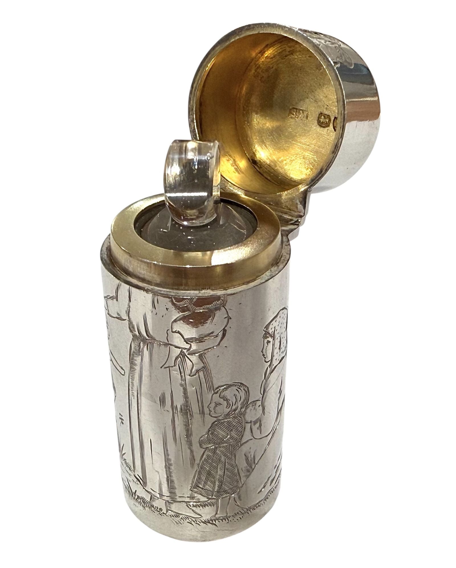 Victorian Sterling Silver Scent Bottle, SAMSON MORDAN, London 1884.