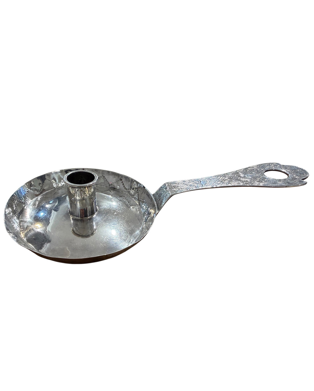 Fine and Rare Britannia Standard Silver Chamberstick. London 1697. Isaac Davenport.