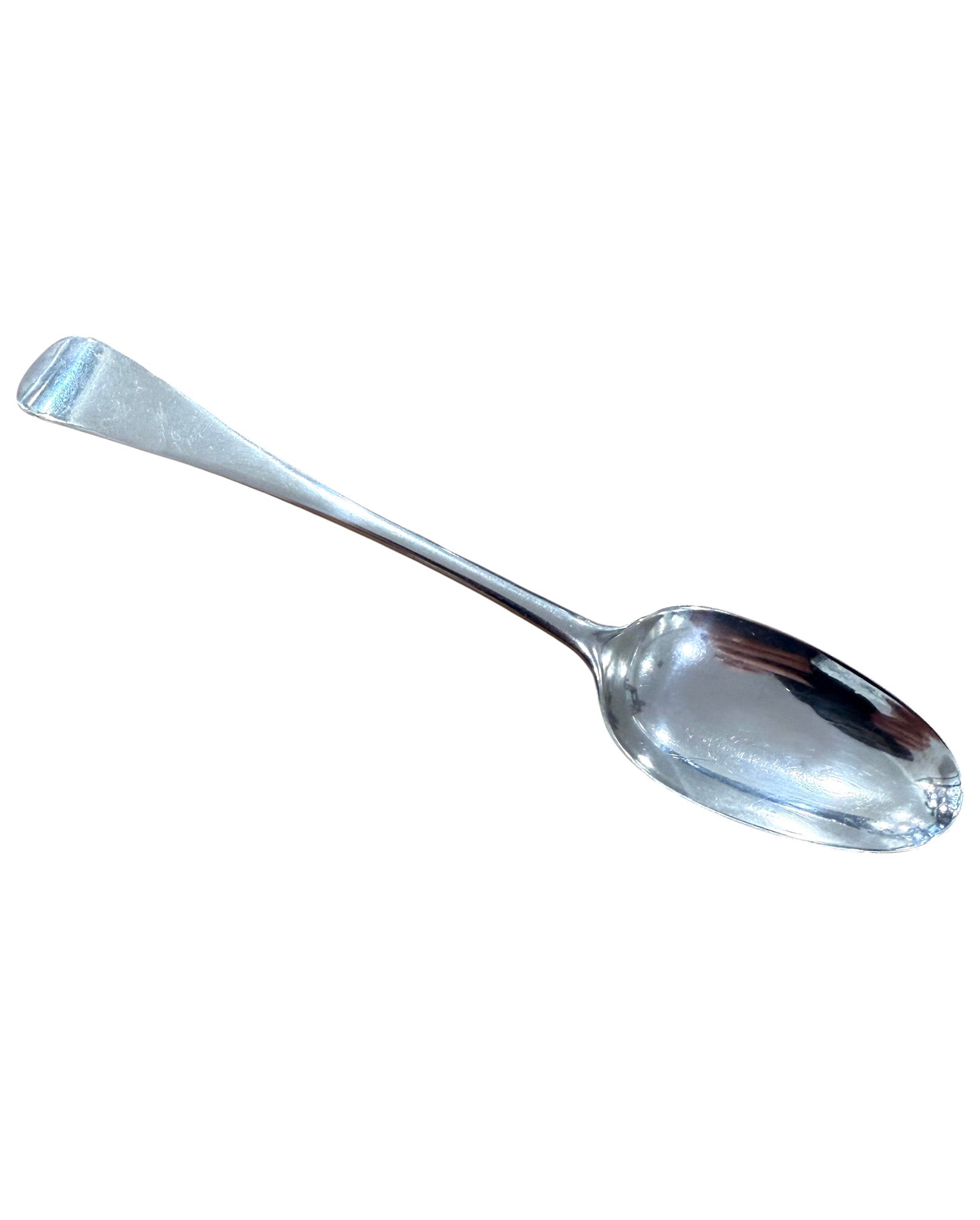 George II Sterling Silver Bottom Marked Dessert Spoon. London c.1750.